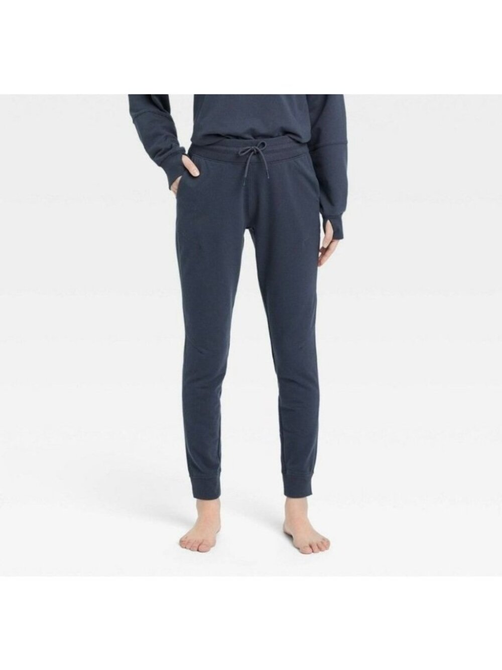All In Motion Mid Rise French Terry Joggers Indigo 3X